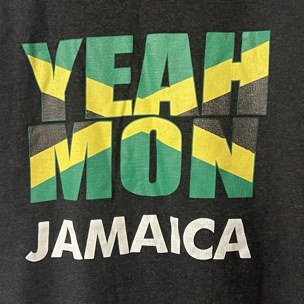NWOT Yeah Mon Jamaica Muscle Tank Sleeveless Beach Destination Gym Weights Shirt